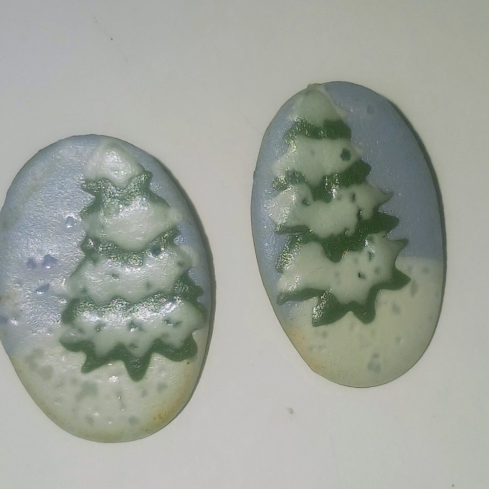 Vintage-Inspired Green and Blue Oval Earrings